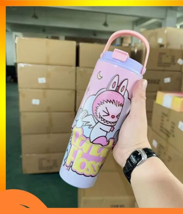 Kids Water Bottle Custom ( labubu Cartoon 850ml ) |High Capacity Stainless Steel Water Bottle for Kindergarten - Image 4