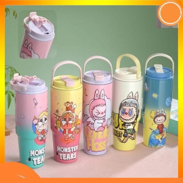 Kids Water Bottle Custom ( labubu Cartoon 850ml ) |High Capacity Stainless Steel Water Bottle for Kindergarten - Image 3
