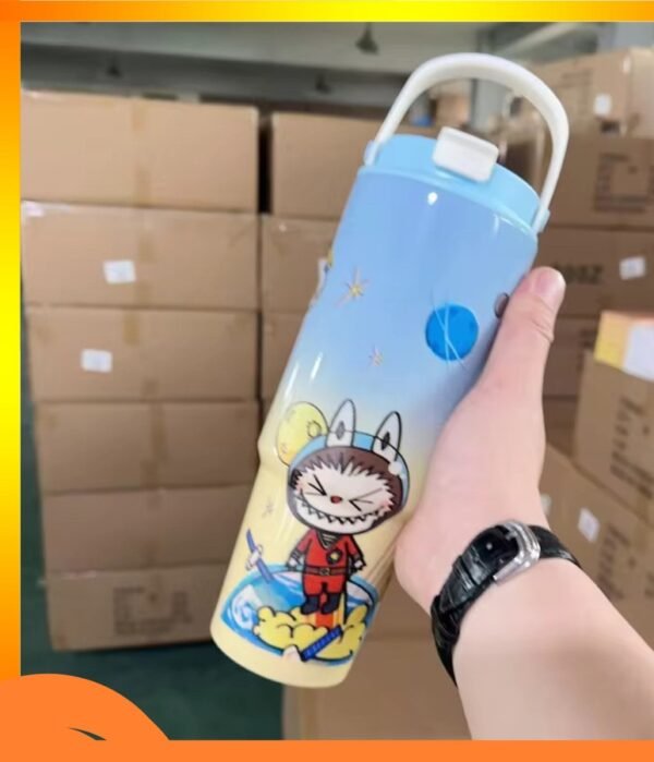 Kids Water Bottle Custom ( labubu Cartoon 850ml ) |High Capacity Stainless Steel Water Bottle for Kindergarten - Image 6
